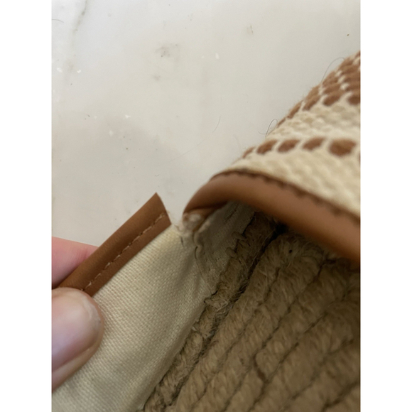 Tory Burch Shaw Flat Espadrille Sandals Slip On Logo Beige US Size 8 Women - Picture 13 of 15